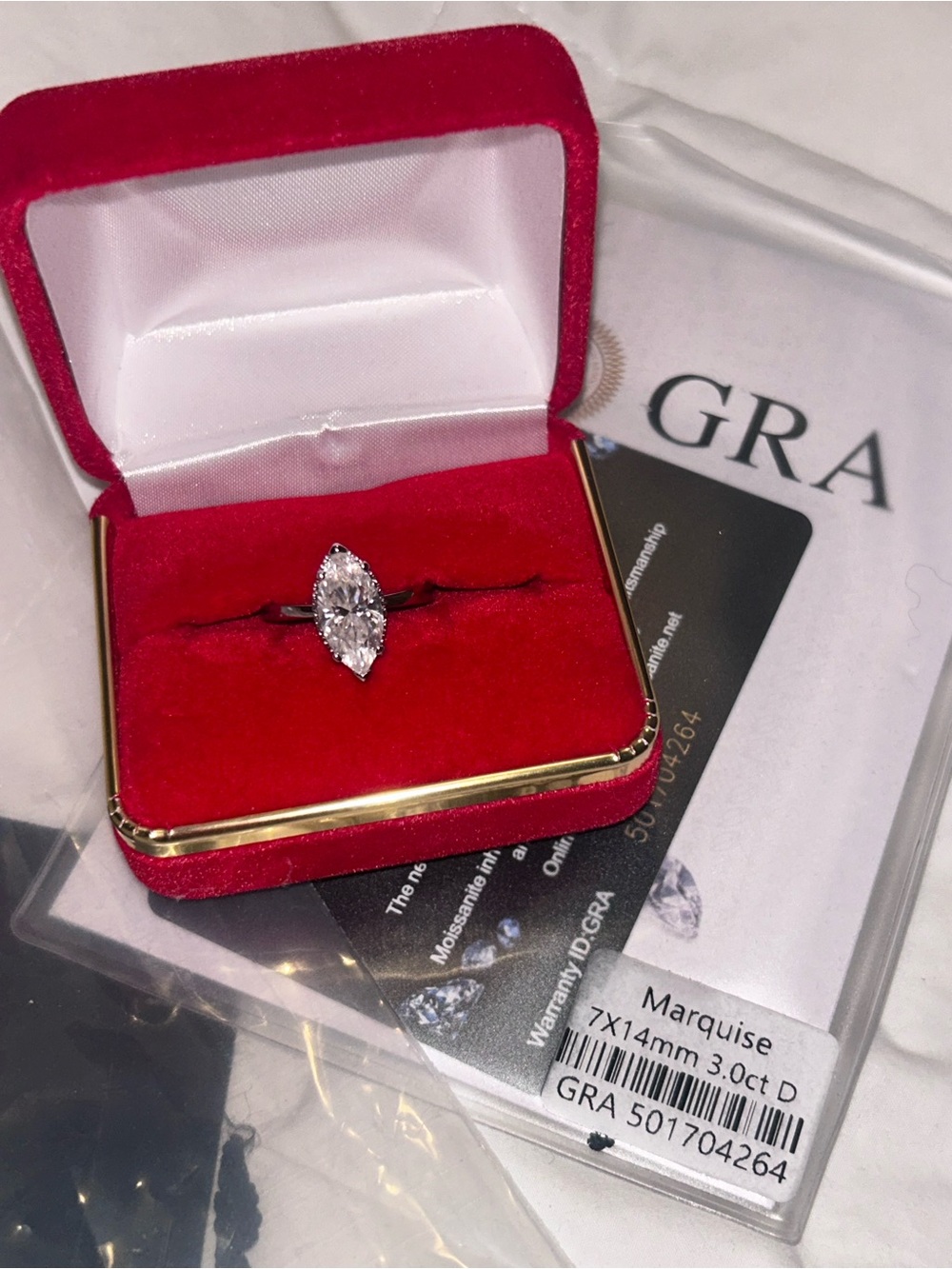3 ctw Marquise-Cut moissanite diamond Solitaire Engagement Ring in 925 Silver 7